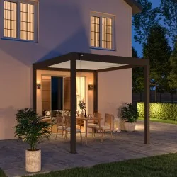 Pergola no motorizada 3x3 bi color de noche
