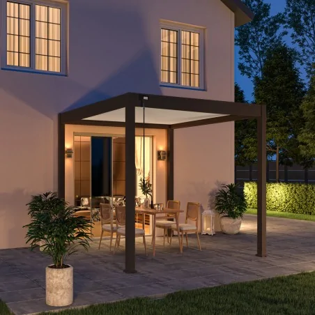 Pergola no motorizada 3x3 bi color de noche
